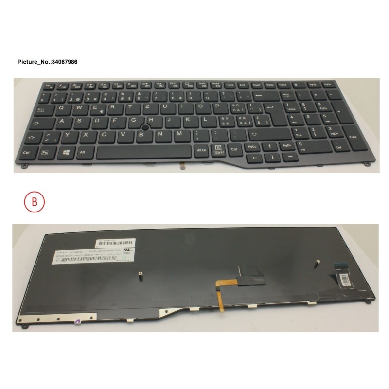 34067986 - KEYBOARD 10KEY BLACK W. TS SWISS
