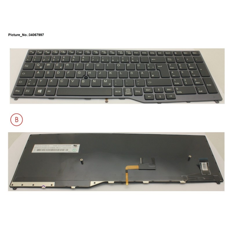 34067997 - KEYBOARD 10KEY BLACK W. TS GERMAN