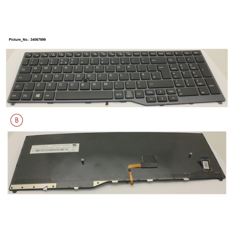 34067999 - KEYBOARD 10KEY BLACK W. TS UK