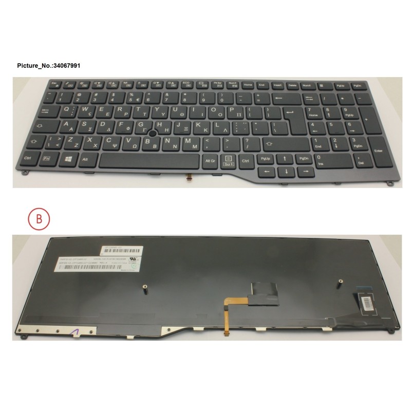34067991 - KEYBOARD 10KEY BLACK W. TS GREECE