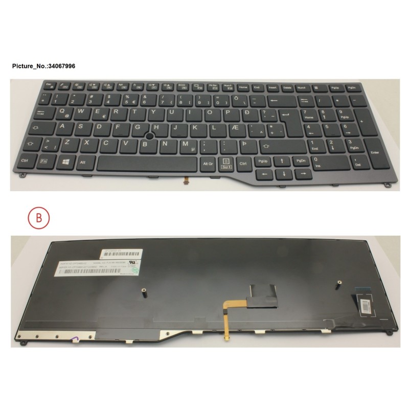 34067996 - KEYBOARD 10KEY BLACK W. TS ICELAND
