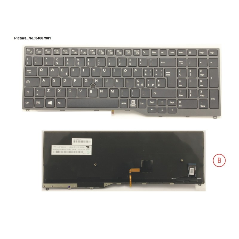 34067981 - KEYBOARD 10KEY BLACK W. TS ITALY