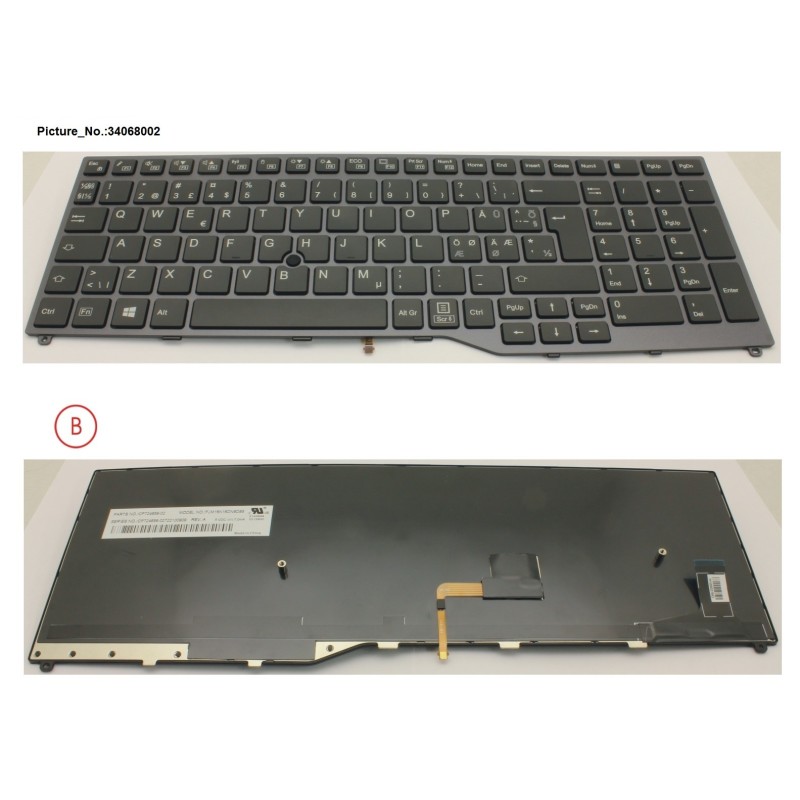34068002 - KEYBOARD 10KEY BLACK W. TS NORDIC.EST