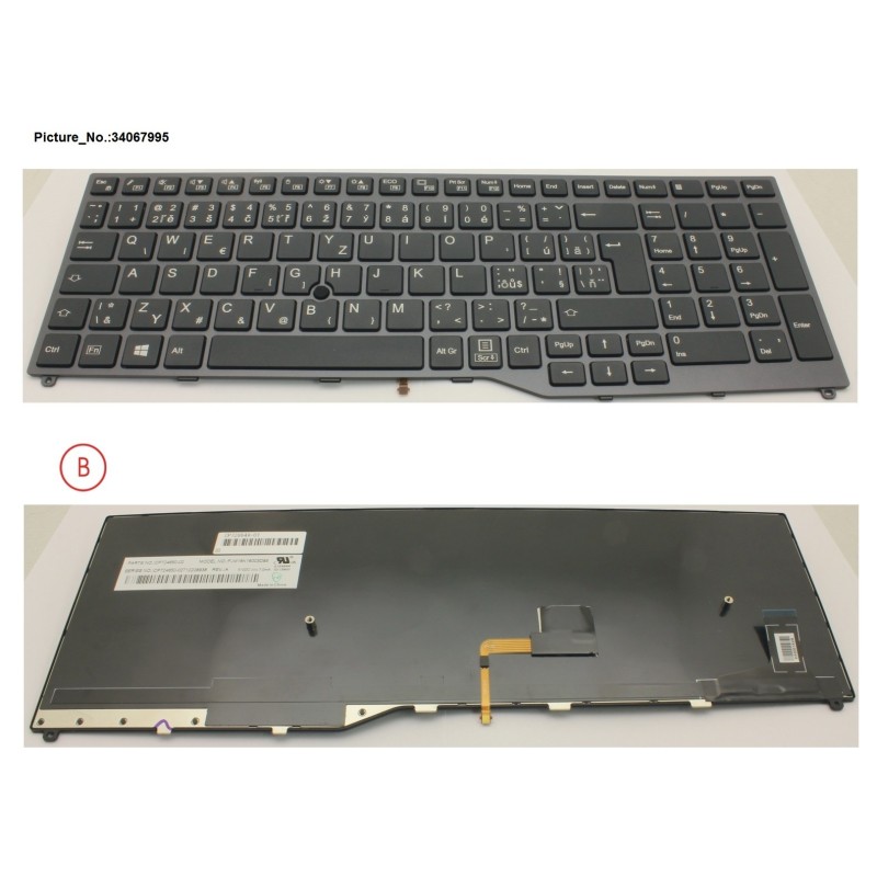 34067995 - KEYBOARD 10KEY BLACK W. TS CZECH.SLOVAK