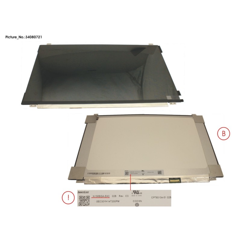 34080721 - LCD PANEL INO AG. N156BGA-EA3 (EDP.HD)