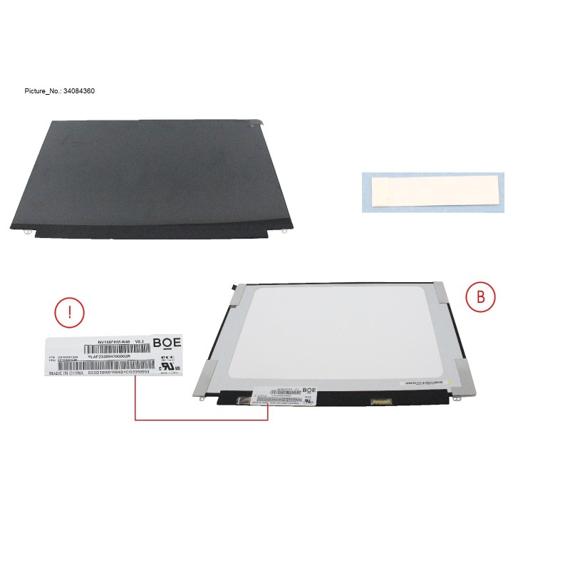 34084360 - LCD ASSY 15  FHD W. PLATE