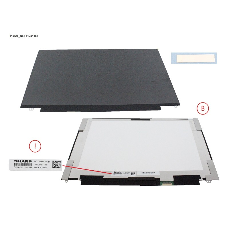 34084361 - LCD ASSY 15  FHD 300CD W. PLATE