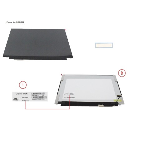 34084362 - LCD ASSY 15  FHD TOUCH W. PLATE