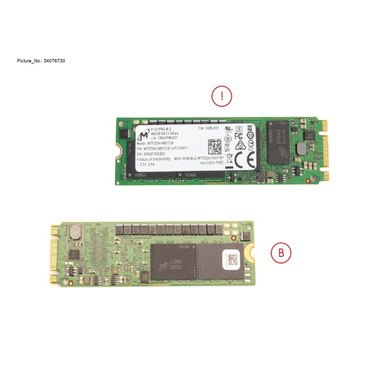 34076730 - SSD SATA 6G 480GB M.2 N H-P