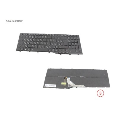 34084227 - KEYBOARD BLACK W. BL RUS.US WIN10&11