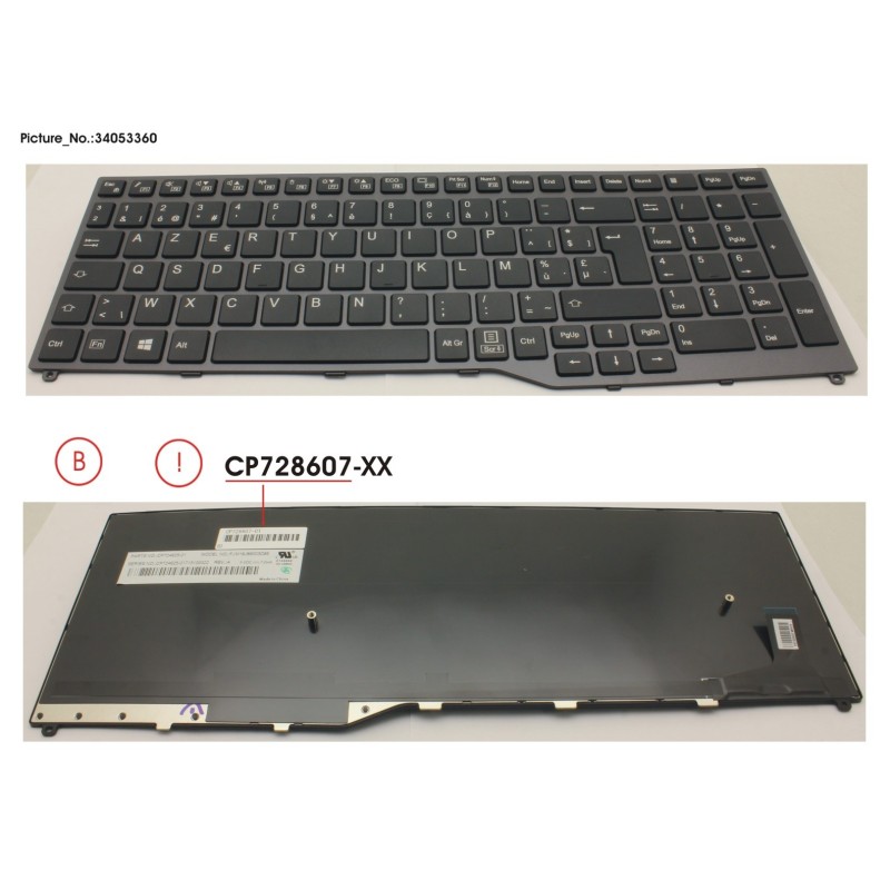 34053360 - KEYBOARD 10KEY BLACK W.O TS BELGIUM