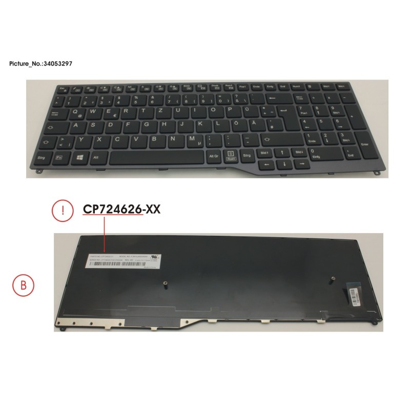 34053297 - KEYBOARD 10KEY BLACK W.O TS GERMAN