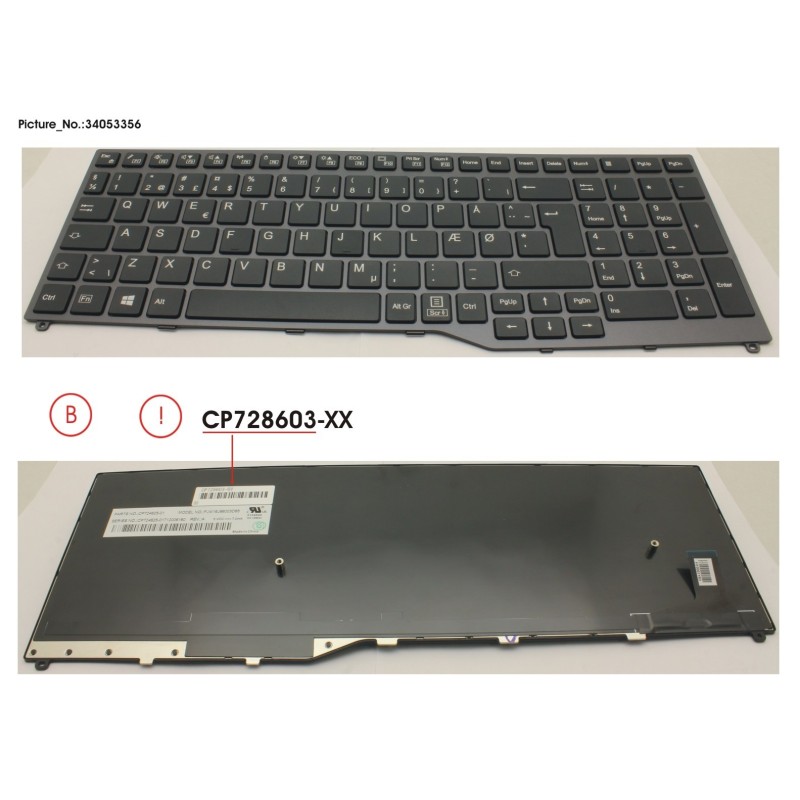 34053356 - KEYBOARD 10KEY BLACK W.O TS DENMARK