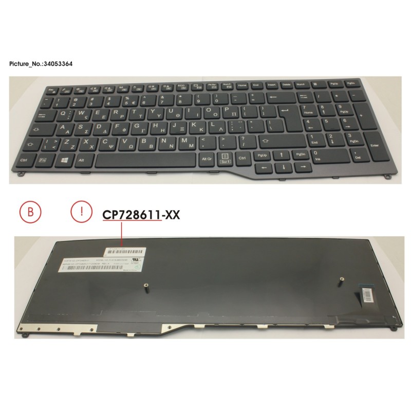 34053364 - KEYBOARD 10KEY BLACK W.O TS GREECE