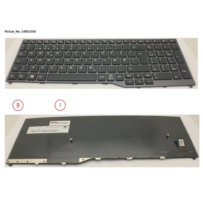 34053355 - KEYBOARD 10KEY BLACK W.O TS NORWAY