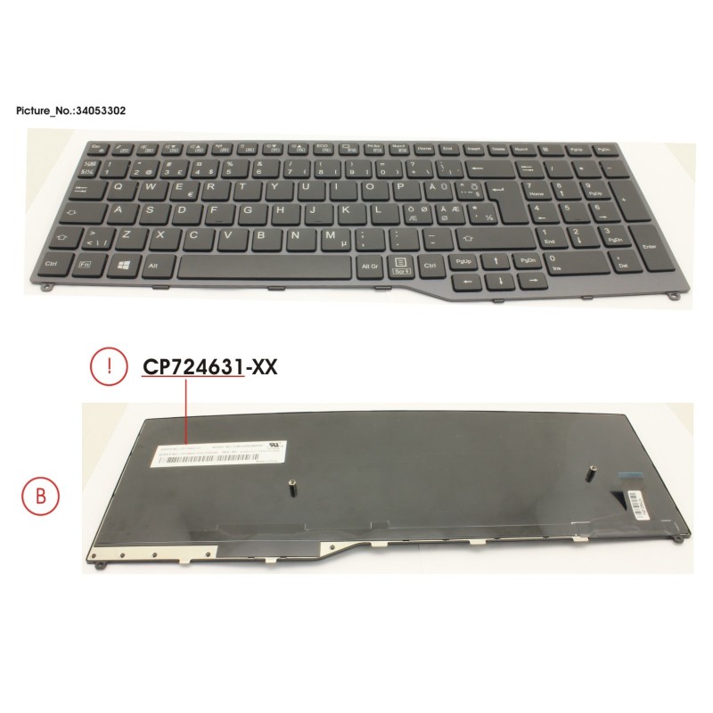 34053302 - KEYBOARD 10KEY BLACK W.O TS NORDIC.EST