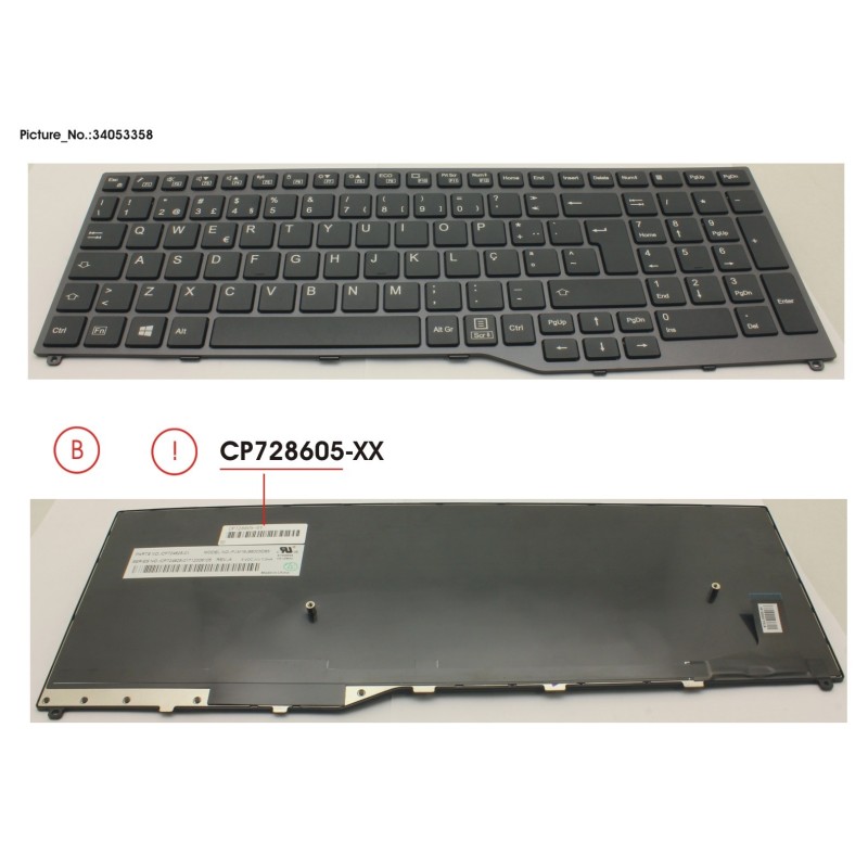 34053358 - KEYBOARD 10KEY BLACK W.O TS PORTUGAL