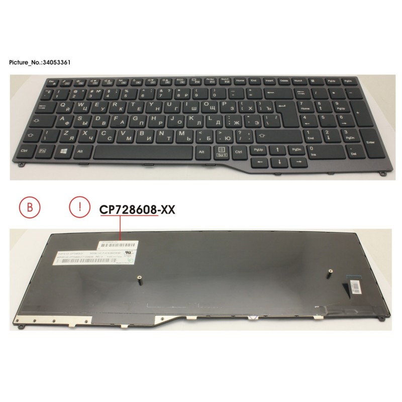 34053361 - KEYBOARD 10KEY BLACK W.O TS RUSSIA.US