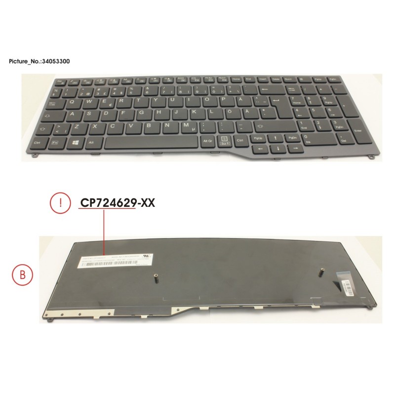 34053300 - KEYBOARD 10KEY BLACK W.O TS SWE.FINLAND