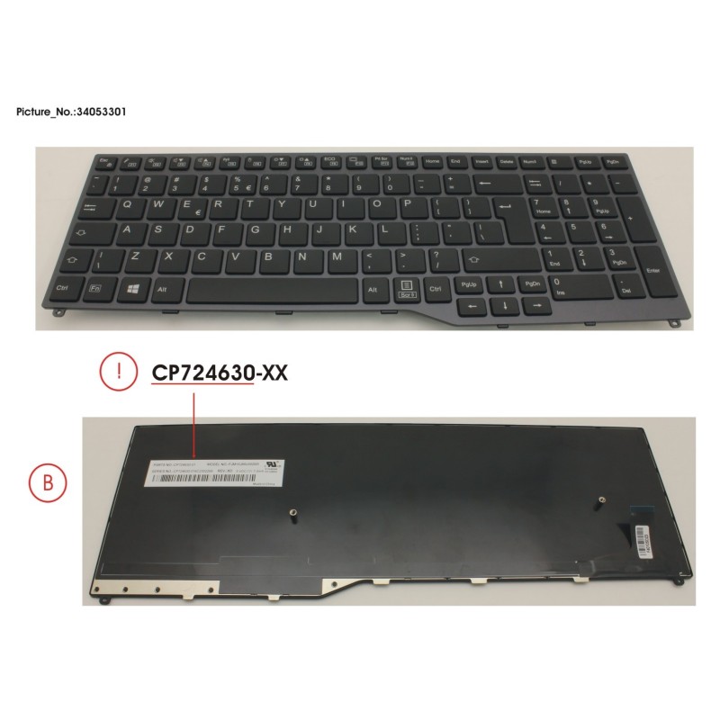 34053301 - KEYBOARD 10KEY BLACK W.O TS US