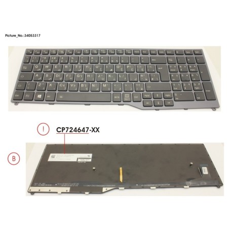 34053317 - KEYBOARD 10KEY BLACK W. BL ARABIC.UK