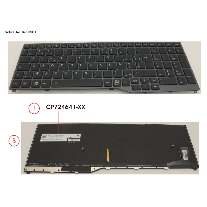 34053311 - KEYBOARD 10KEY BLACK W. BL BELGIUM