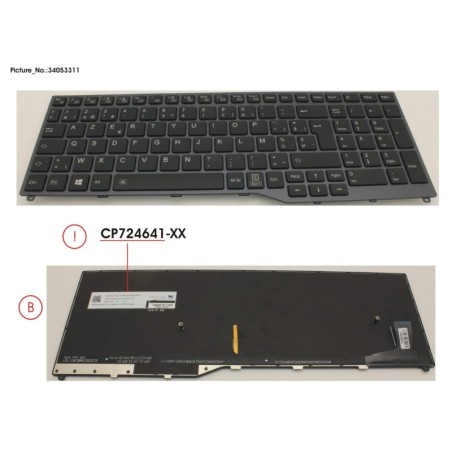 34053311 - KEYBOARD 10KEY BLACK W. BL BELGIUM