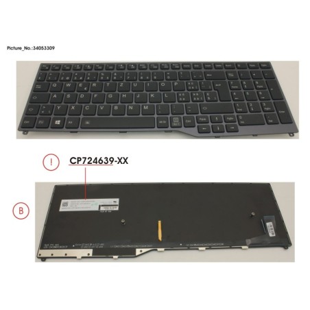 34053309 - KEYBOARD 10KEY BLACK W. BL SWISS