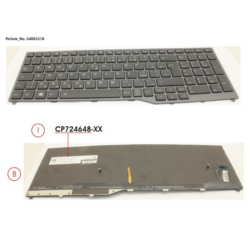 34053318 - KEYBOARD 10KEY BLACK W. BL CZECH.SLOVAK