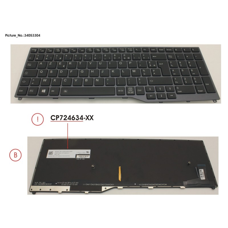34053304 - KEYBOARD 10KEY BLACK W. BL FRANCE