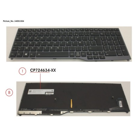 34053304 - KEYBOARD 10KEY BLACK W. BL FRANCE