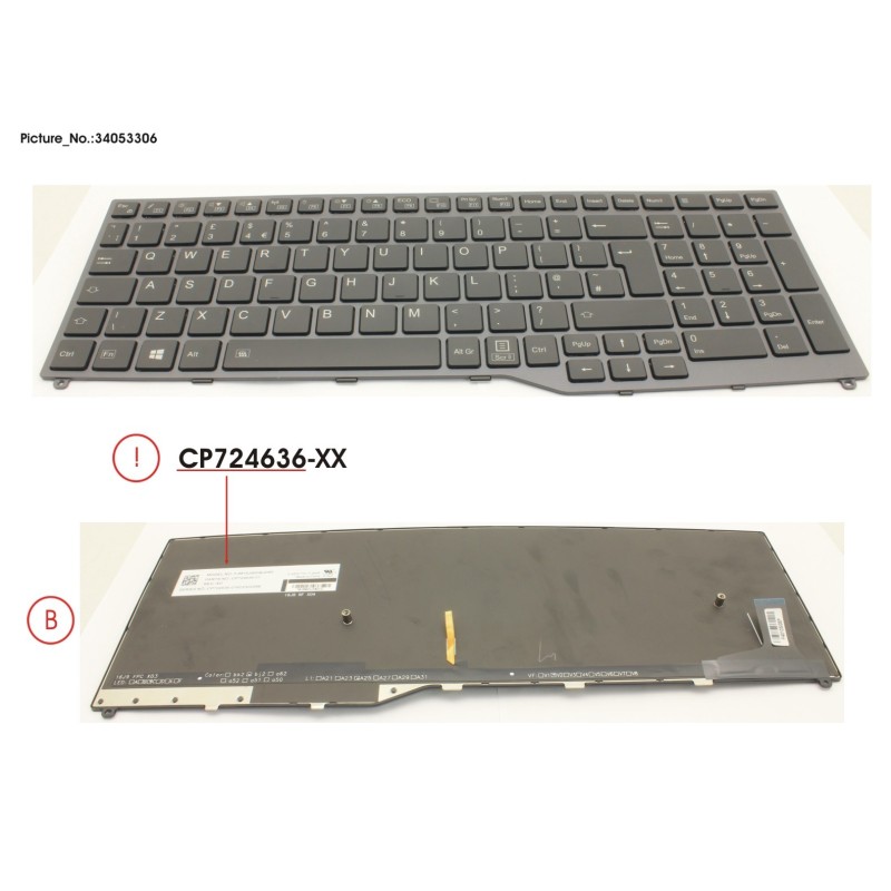 34053306 - KEYBOARD 10KEY BLACK W. BL UK