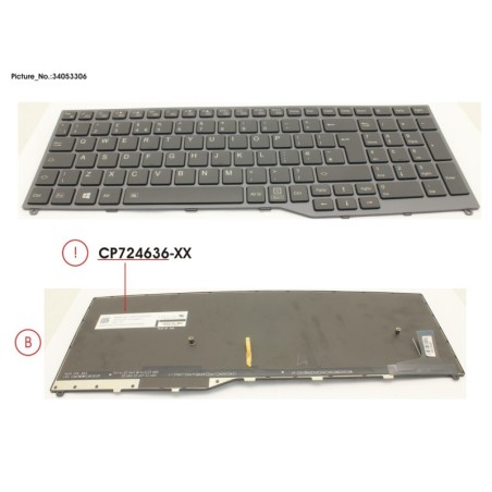 34053306 - KEYBOARD 10KEY BLACK W. BL UK