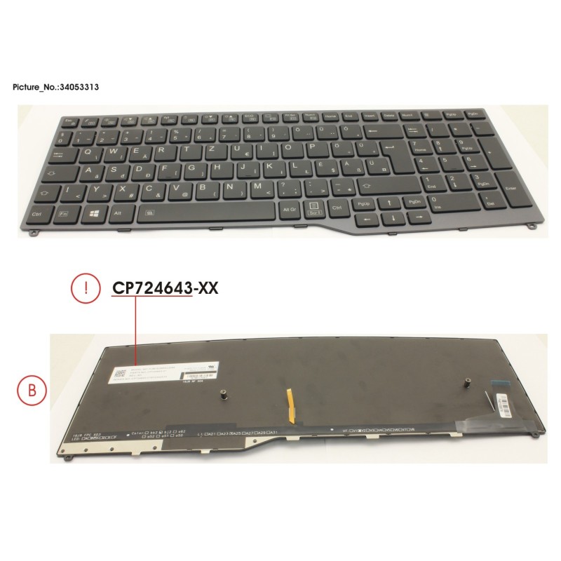 34053313 - KEYBOARD 10KEY BLACK W. BL HUNGARY
