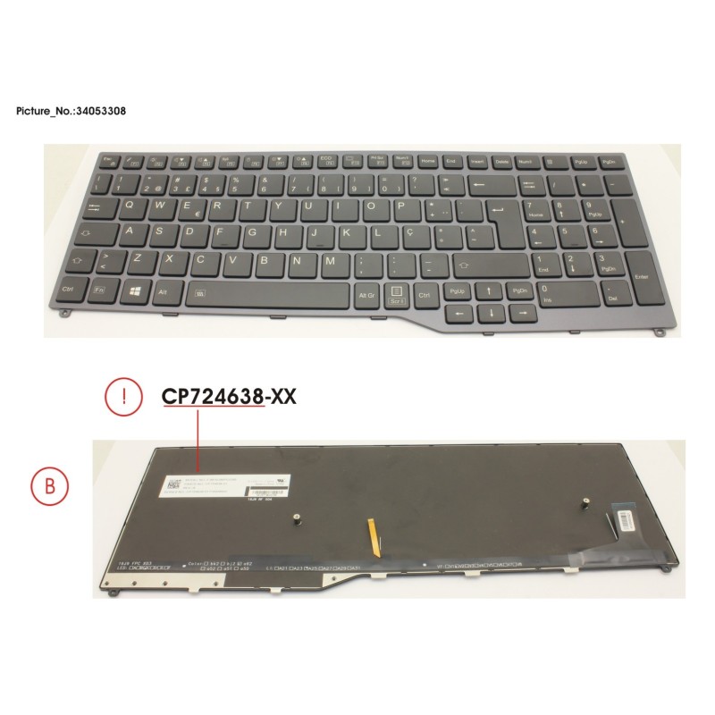 34053308 - KEYBOARD 10KEY BLACK W. BL PORTUGAL