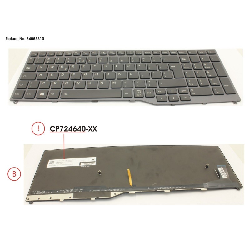 34053310 - KEYBOARD 10KEY BLACK W. BL US