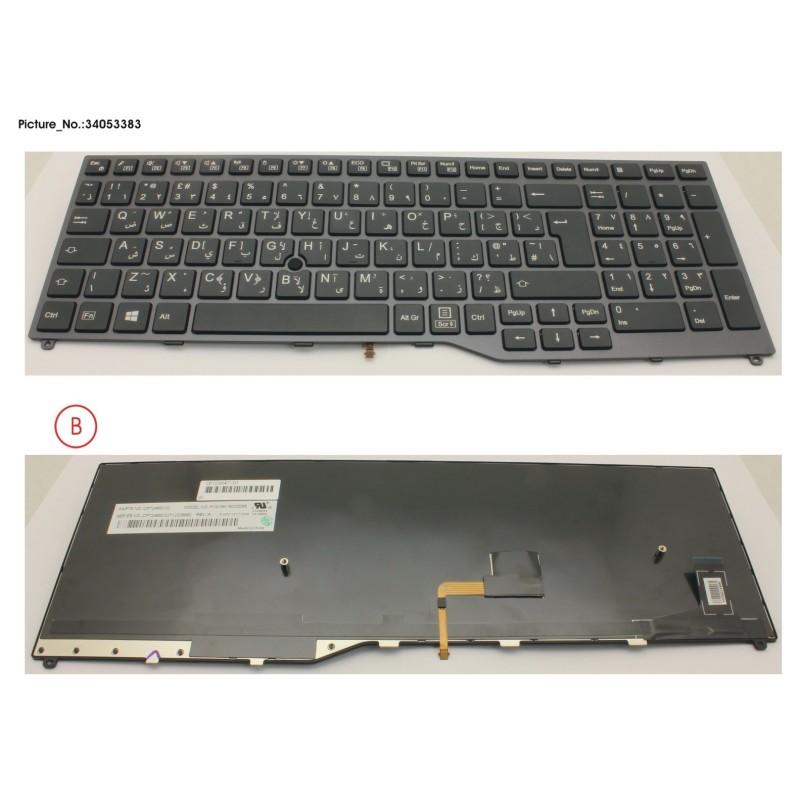 34053383 - KEYBOARD 10KEY BLACK W. TS ARABIC.UK