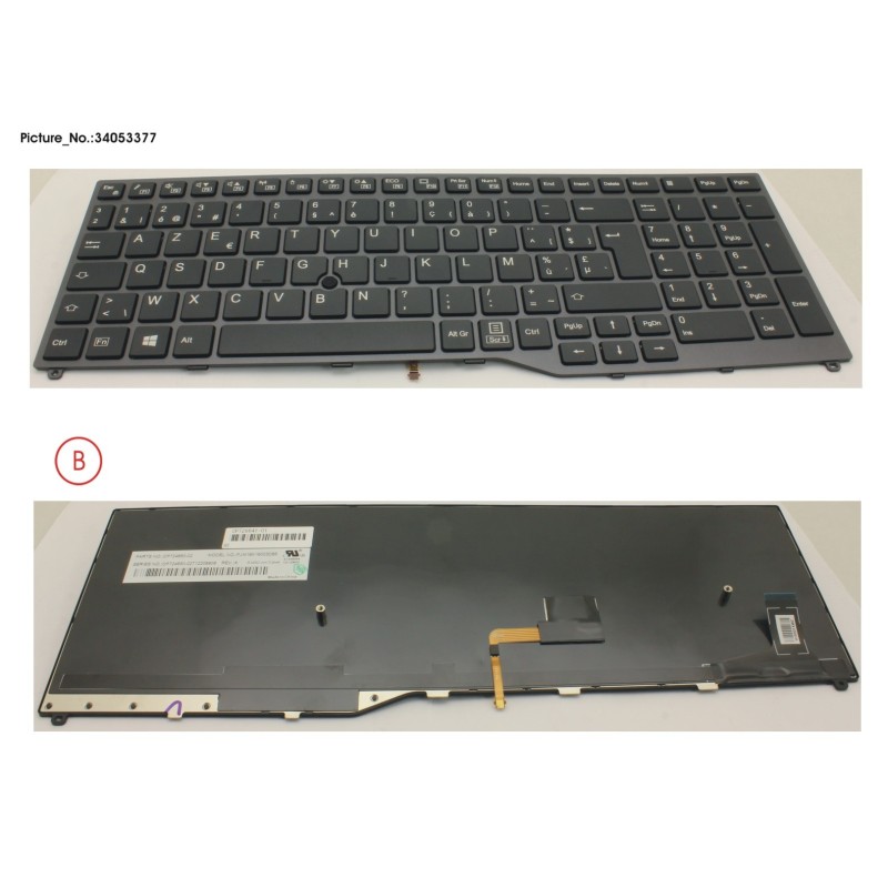 34053377 - KEYBOARD 10KEY BLACK W. TS BELGIUM