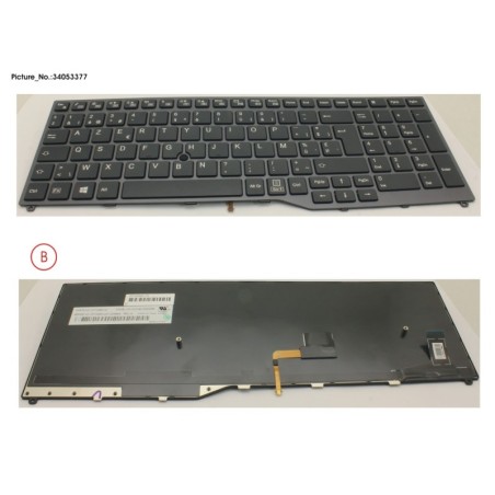 34053377 - KEYBOARD 10KEY BLACK W. TS BELGIUM