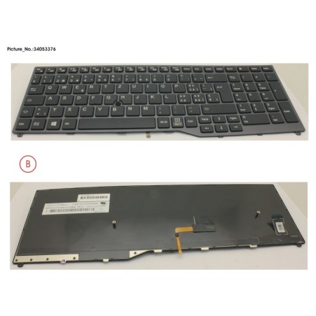 34053376 - KEYBOARD 10KEY BLACK W. TS SWISS