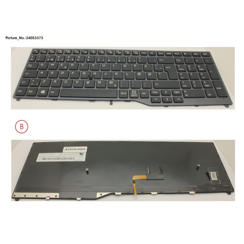 34053373 - KEYBOARD 10KEY BLACK W. TS DENMARK