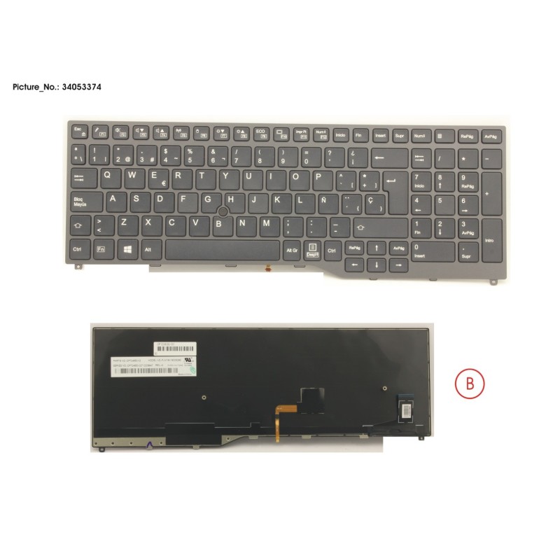 34053374 - KEYBOARD 10KEY BLACK W. TS SPAIN