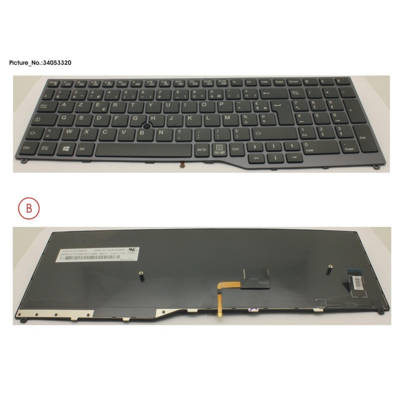 34053320 - KEYBOARD 10KEY BLACK W. TS FRANCE
