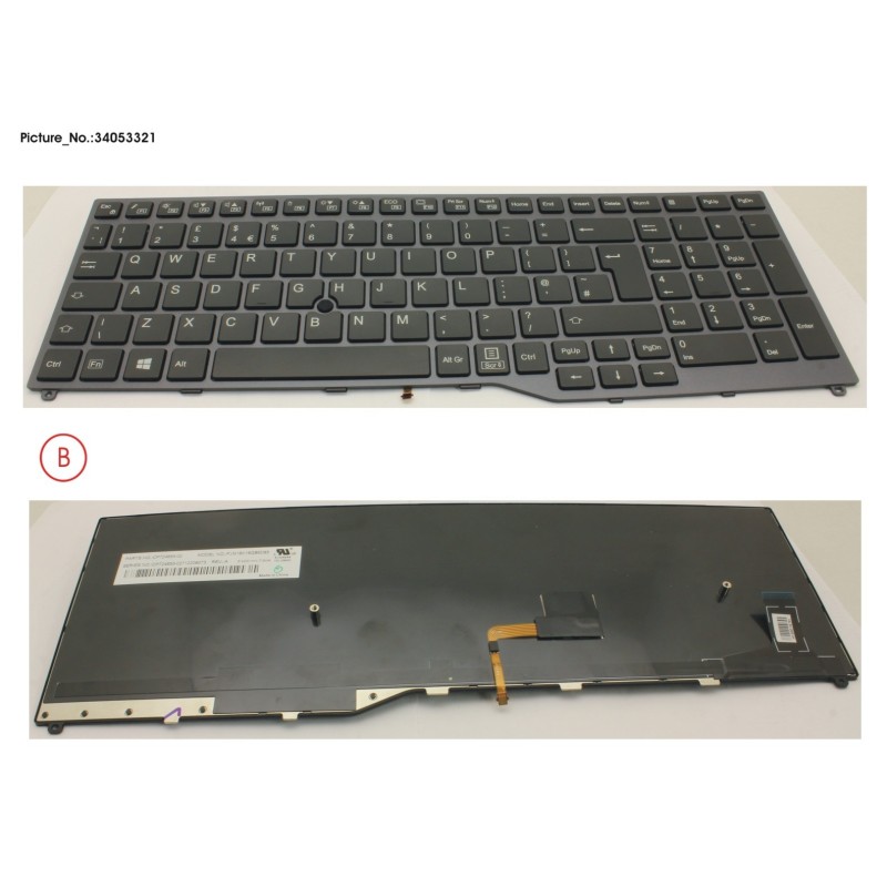 34053321 - KEYBOARD 10KEY BLACK W. TS UK