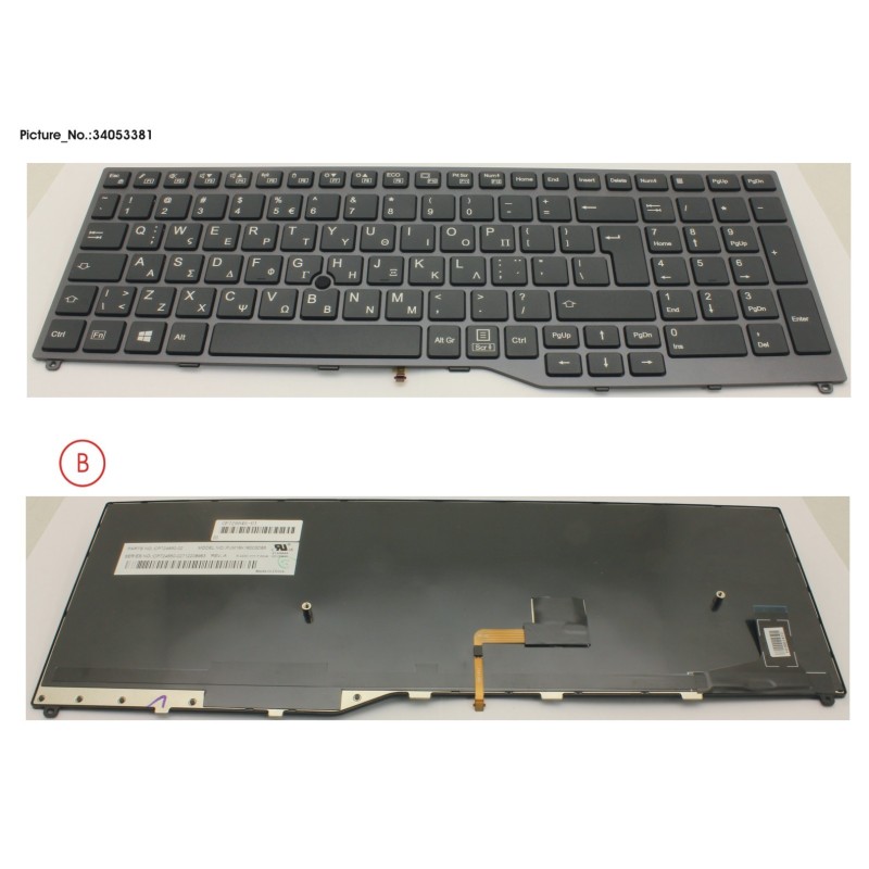 34053381 - KEYBOARD 10KEY BLACK W. TS GREECE
