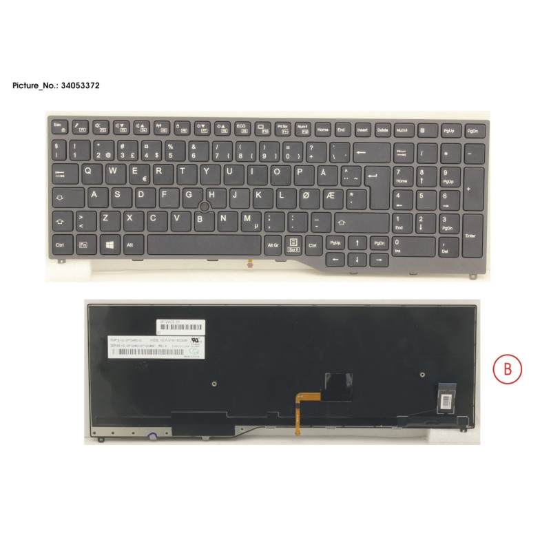 34053372 - KEYBOARD 10KEY BLACK W. TS NORWAY