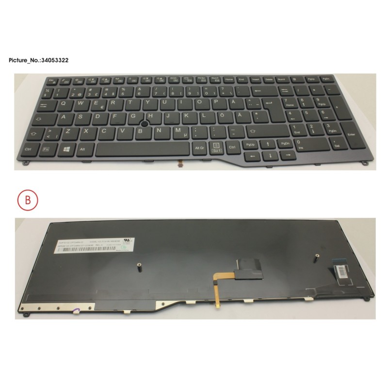 34053322 - KEYBOARD 10KEY BLACK W. TS SWE.FINLAND