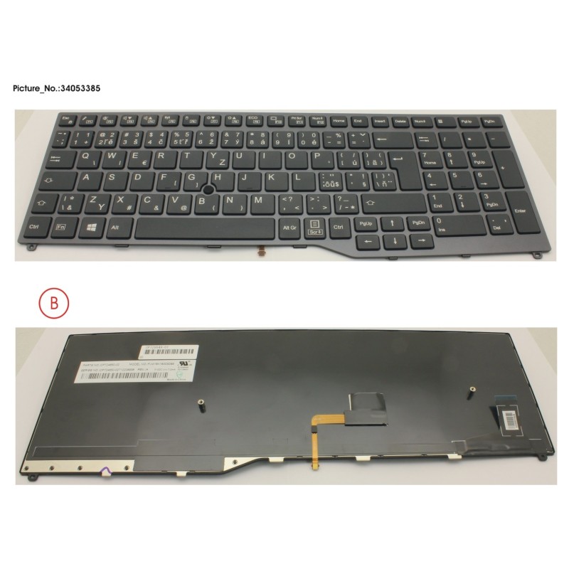 34053385 - KEYBOARD 10KEY BLACK W. TS CZECH.SLOVAK