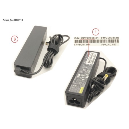 34065914 - AC-ADAPTER 19V 65W (3PIN. STICK TYPE)