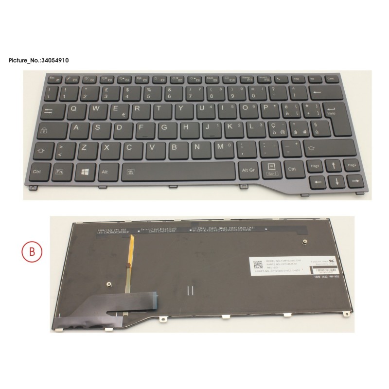 34054910 - KEYBOARD BLACK W. BL ITALY